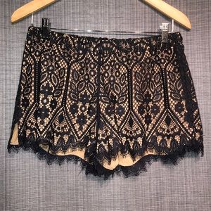 Navy Lace Shorts